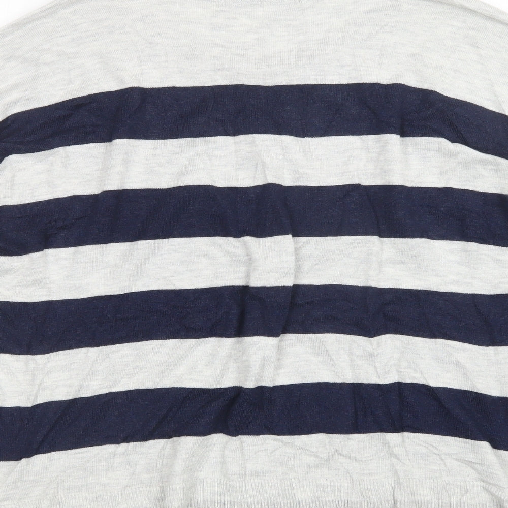 George Womens Grey Striped  Basic T-Shirt Size 12