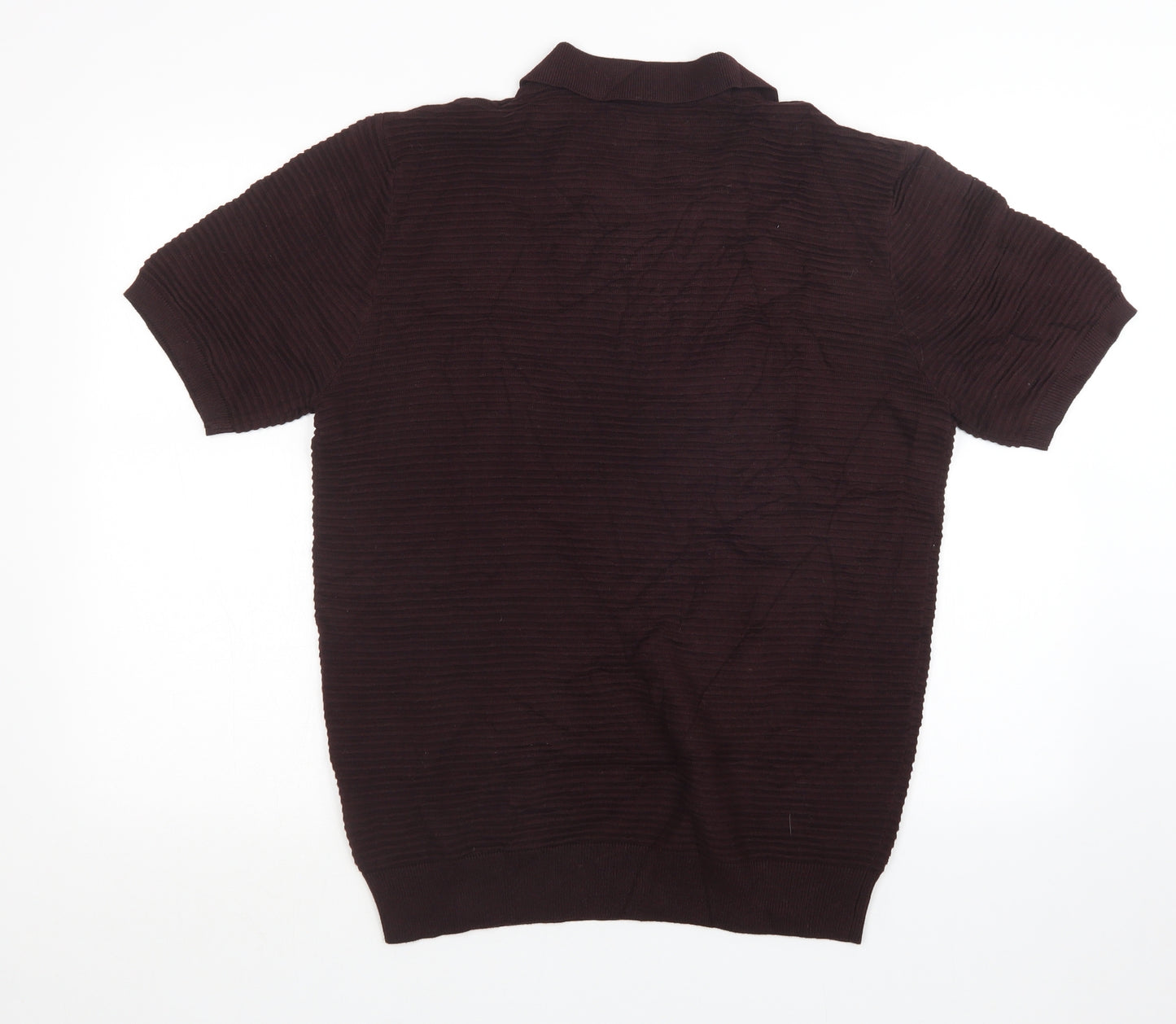Pierre Cardin Mens Purple  Knit  Polo Size M
