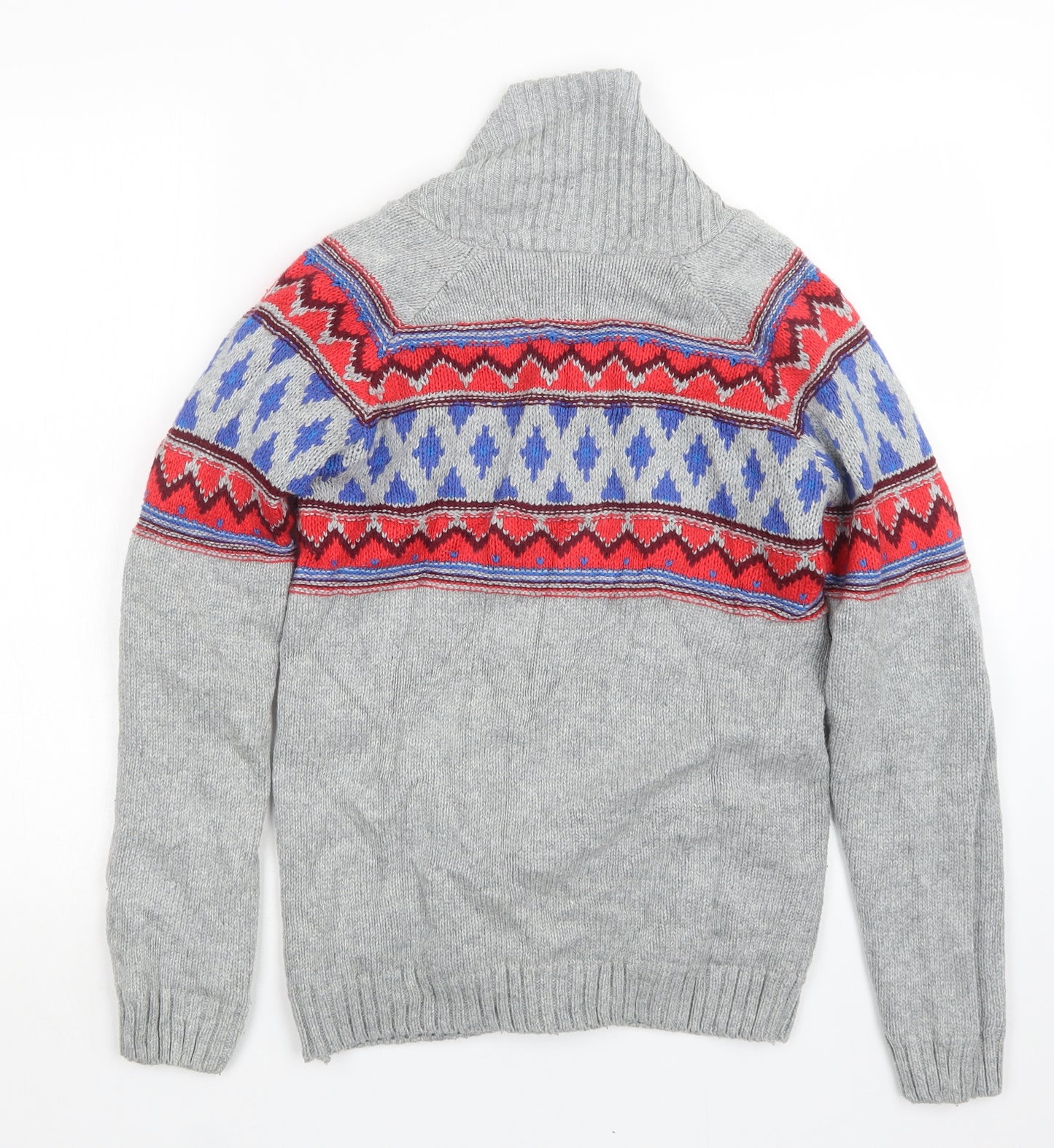 Marks and Spencer Boys Grey  Knit Cardigan Jumper Size 13-14 Years