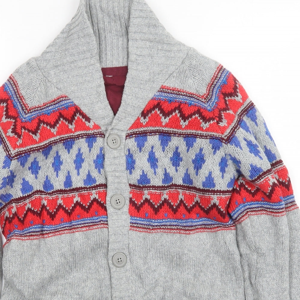 Marks and Spencer Boys Grey  Knit Cardigan Jumper Size 13-14 Years