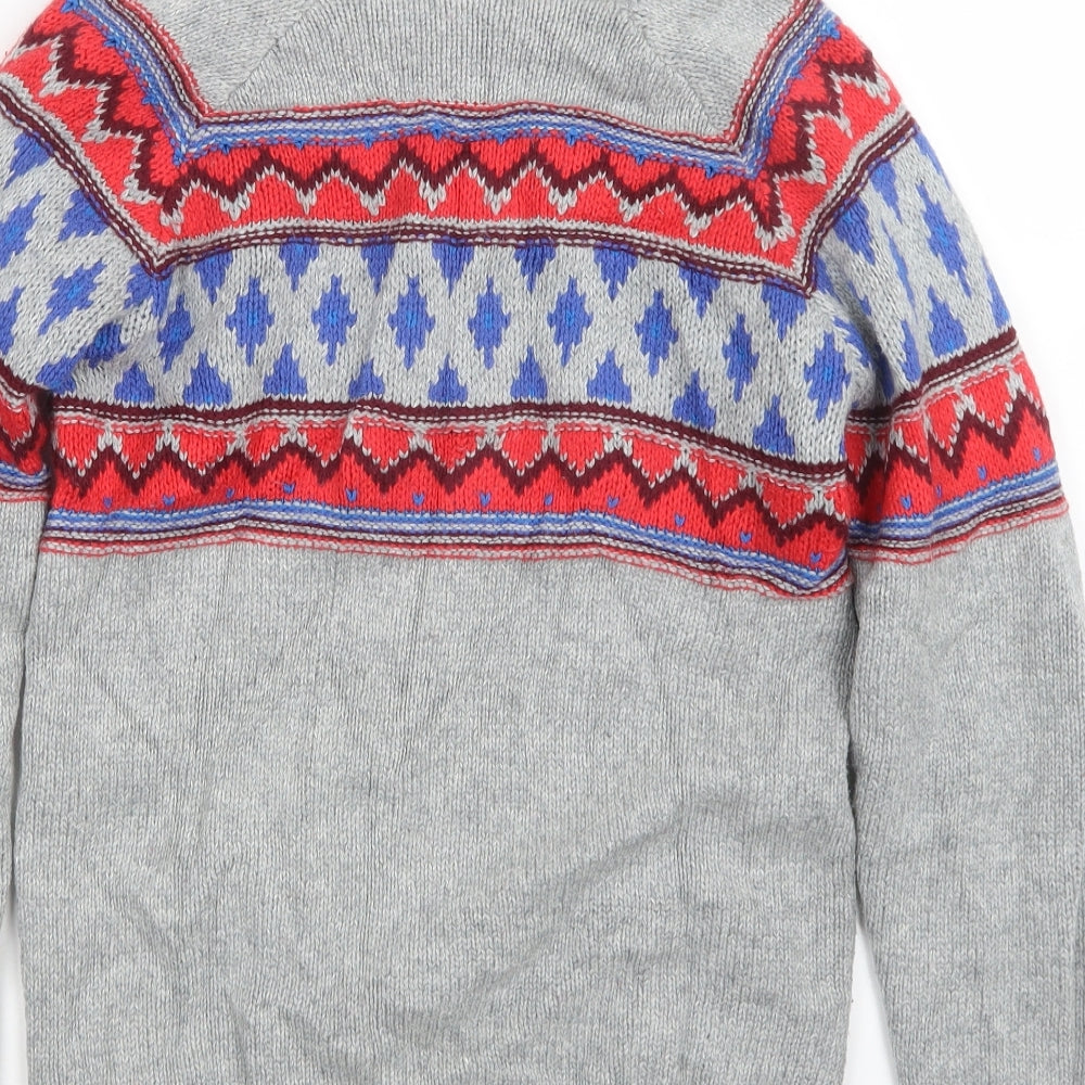 Marks and Spencer Boys Grey  Knit Cardigan Jumper Size 13-14 Years