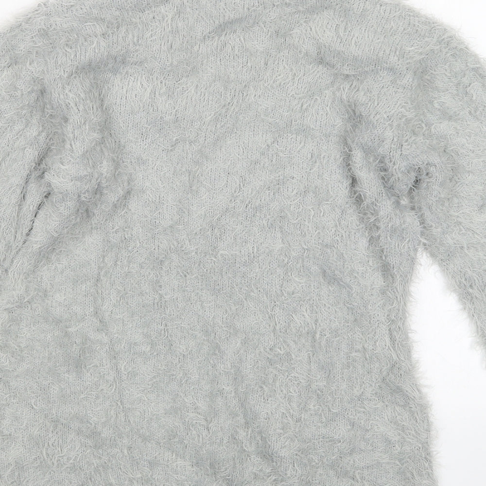 Roman Womens Grey  Knit Pullover Jumper Size 12