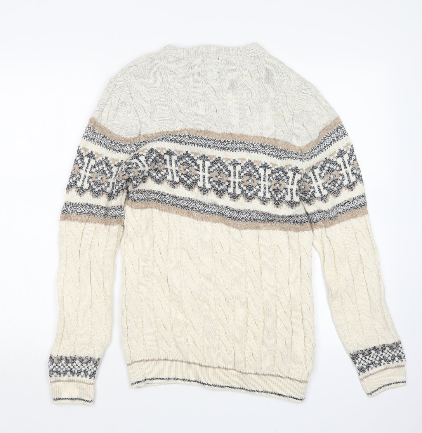 River Island Mens Beige  Knit Pullover Jumper Size XS