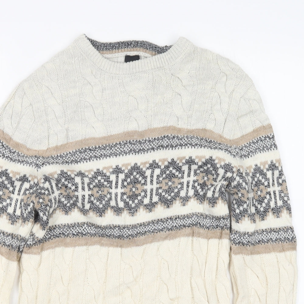 River Island Mens Beige  Knit Pullover Jumper Size XS