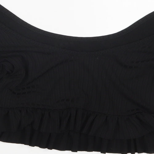 Nasty Gal Womens Black   Cropped T-Shirt Size 8