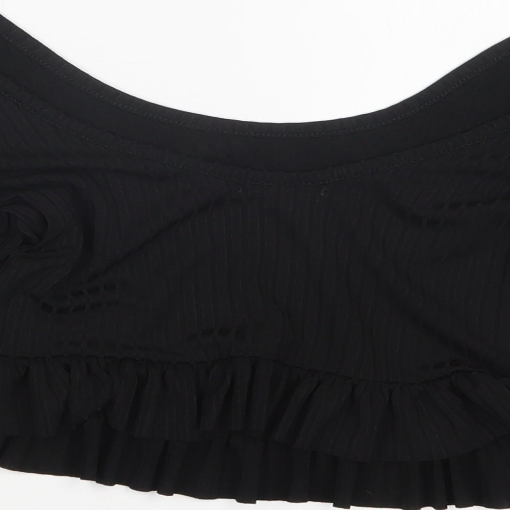 Nasty Gal Womens Black   Cropped T-Shirt Size 8