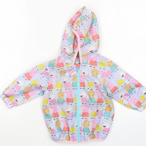 NEXT Girls Purple Geometric  Jacket  Size 9-12 Months  - Peppa Pig