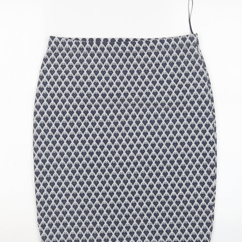 TU Womens Blue Geometric  Straight & Pencil Skirt Size 12