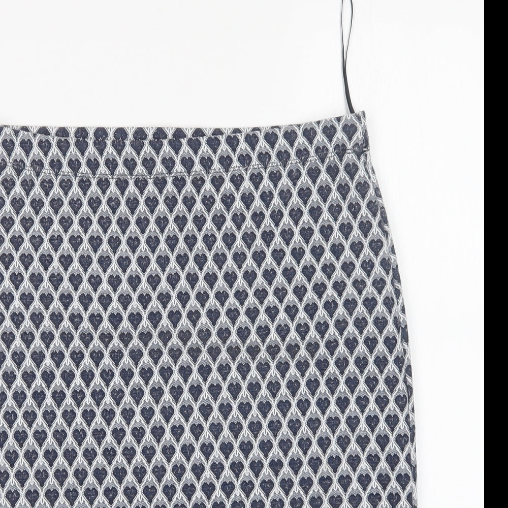 TU Womens Blue Geometric  Straight & Pencil Skirt Size 12