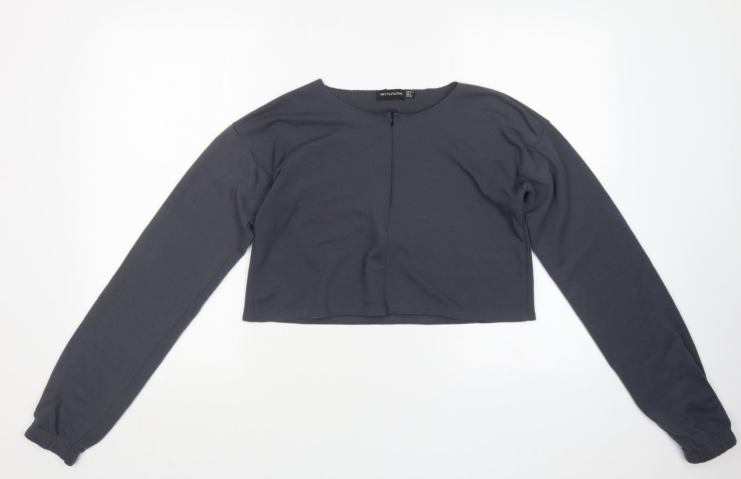 PRETTYLITTLETHING Womens Grey   Pullover Sweatshirt Size 8