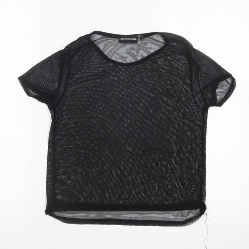 PRETTYLITTLETHING Womens Black   Basic T-Shirt Size 8