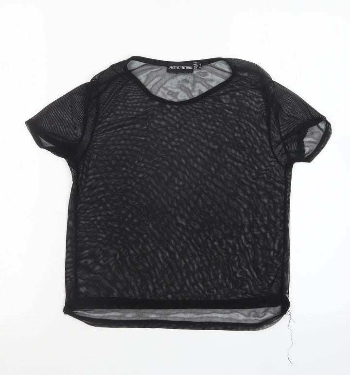 PRETTYLITTLETHING Womens Black   Basic T-Shirt Size 8
