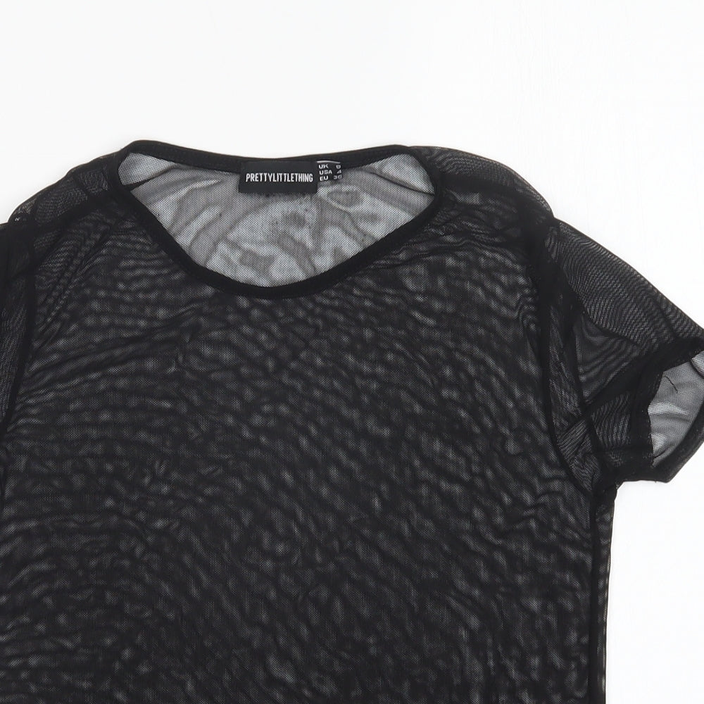 PRETTYLITTLETHING Womens Black   Basic T-Shirt Size 8