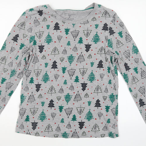 Primark Womens Grey Geometric  Top Pyjama Set Size 12  - Christmas