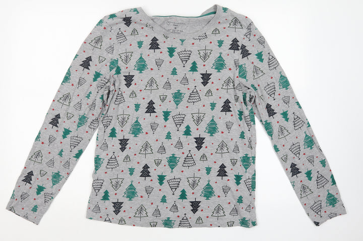 Primark Womens Grey Geometric  Top Pyjama Set Size 12  - Christmas
