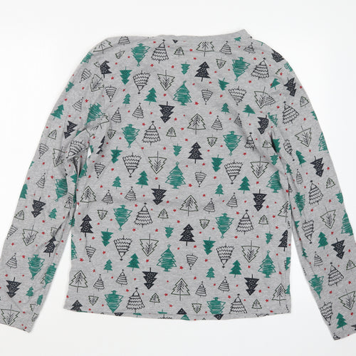 Primark Womens Grey Geometric  Top Pyjama Set Size 12  - Christmas