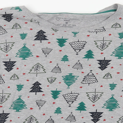 Primark Womens Grey Geometric  Top Pyjama Set Size 12  - Christmas