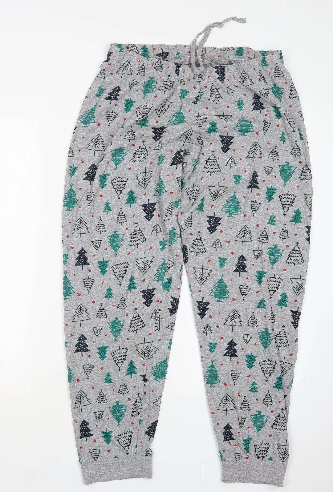 Primark Womens Grey Geometric  Capri Pyjama Set Size 12  - Christmas
