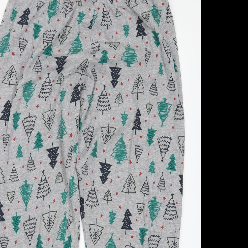 Primark Womens Grey Geometric  Capri Pyjama Set Size 12  - Christmas
