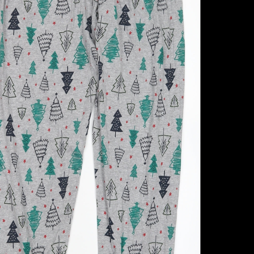 Primark Womens Grey Geometric  Capri Pyjama Set Size 12  - Christmas