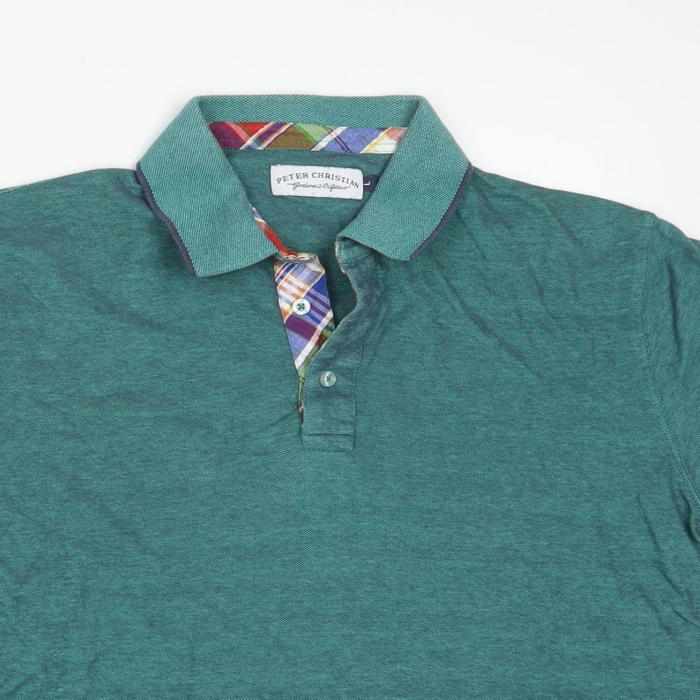 Peter Christian Mens Blue    Polo Size L