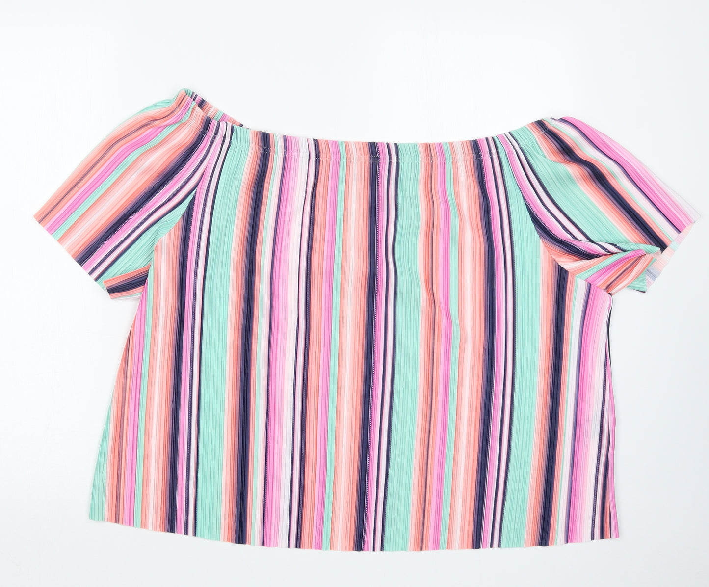 Very Womens Pink Striped  Basic Blouse Size 22