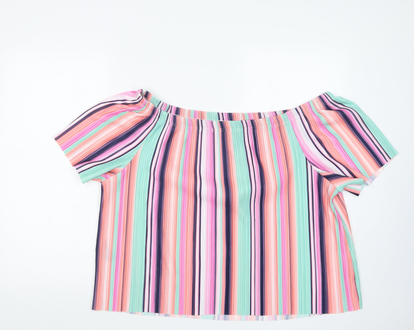 Very Womens Pink Striped  Basic Blouse Size 22