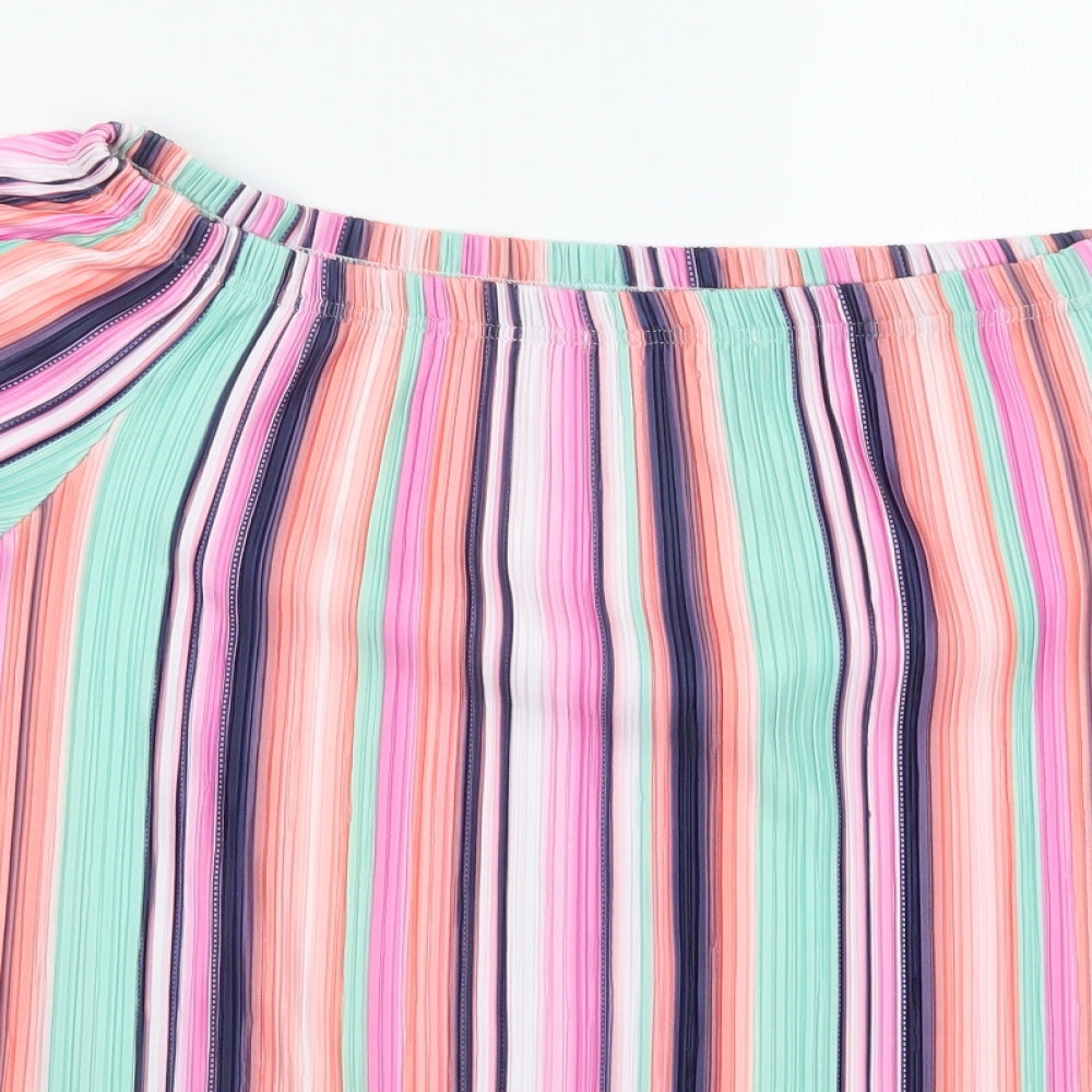 Very Womens Pink Striped  Basic Blouse Size 22