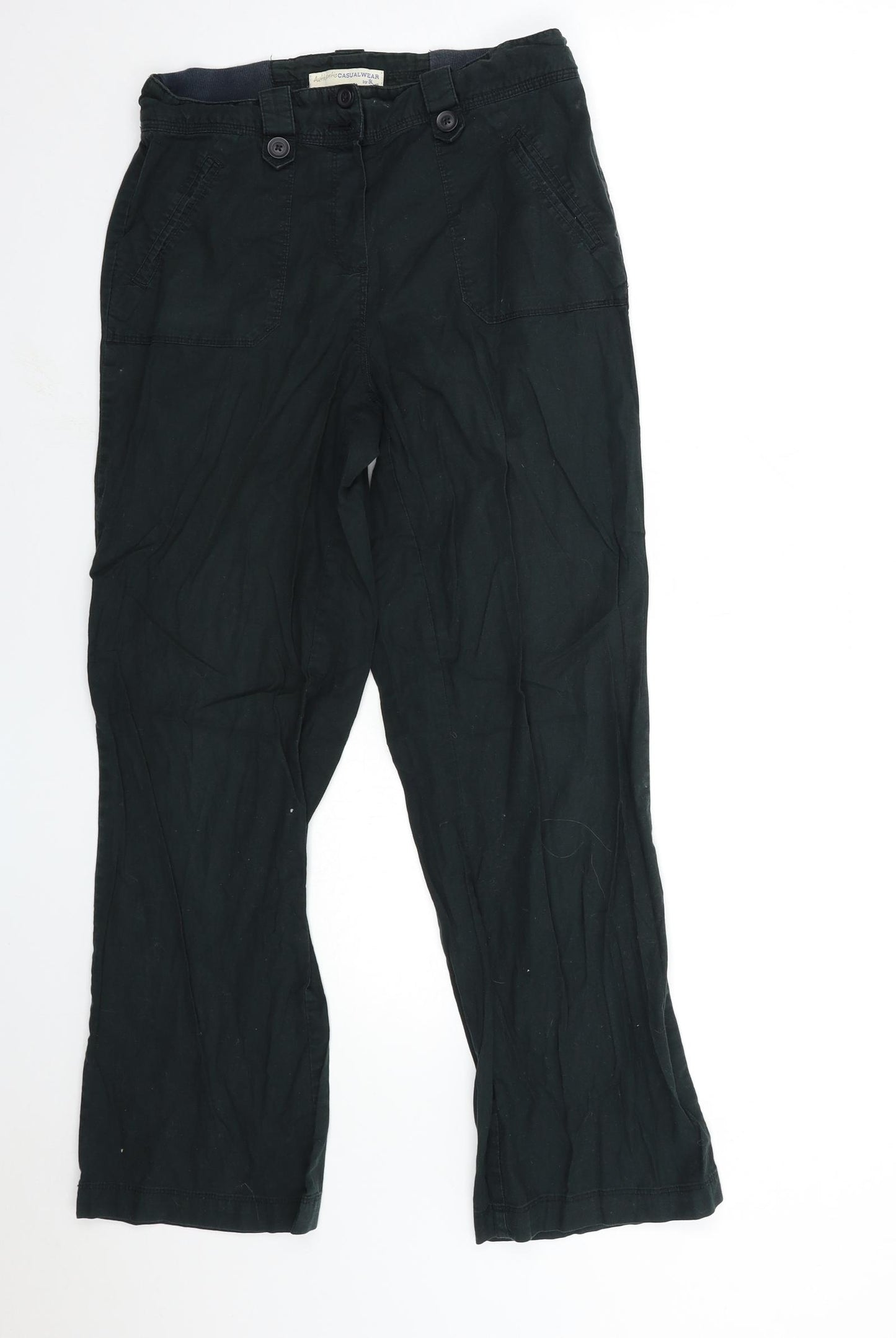 BHS Womens Black   Cargo Trousers Size 10 L28 in