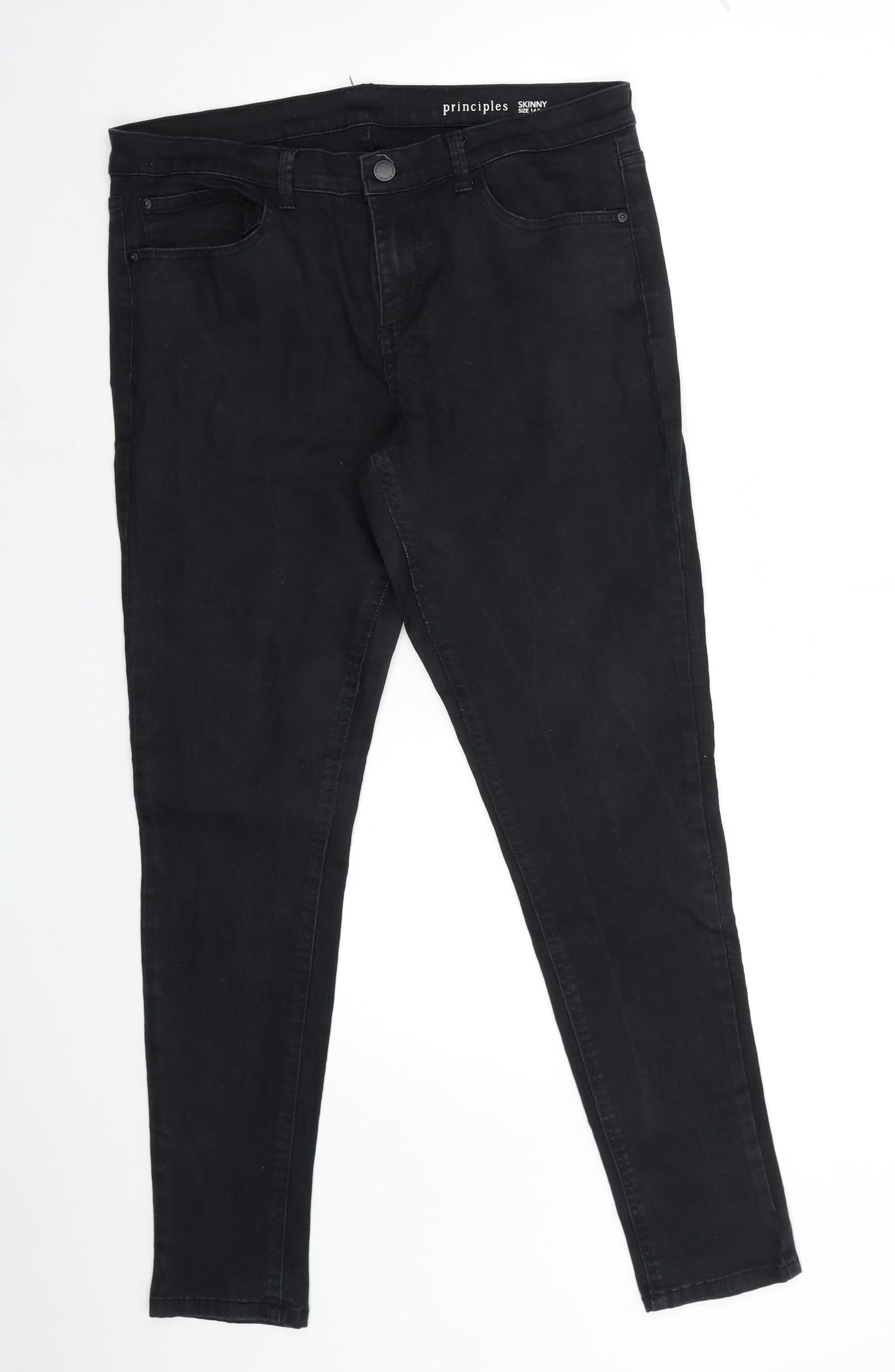 Principles Womens Black  Denim Skinny Jeans Size 14 L30 in