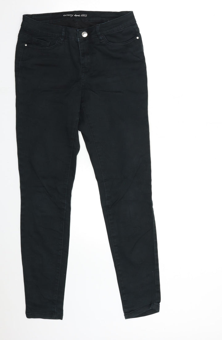 ORSAY Womens Black Denim Skinny Jeans Size 8 L30 in