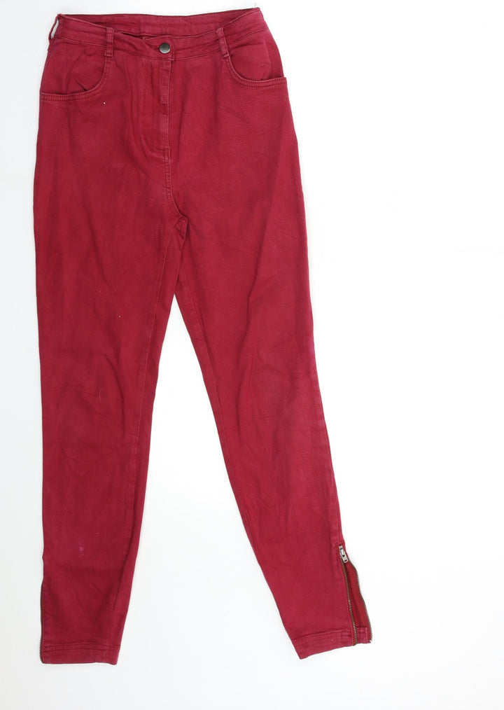 Preworn Womens Red  Denim Skinny Jeans Size 26 in L28 in