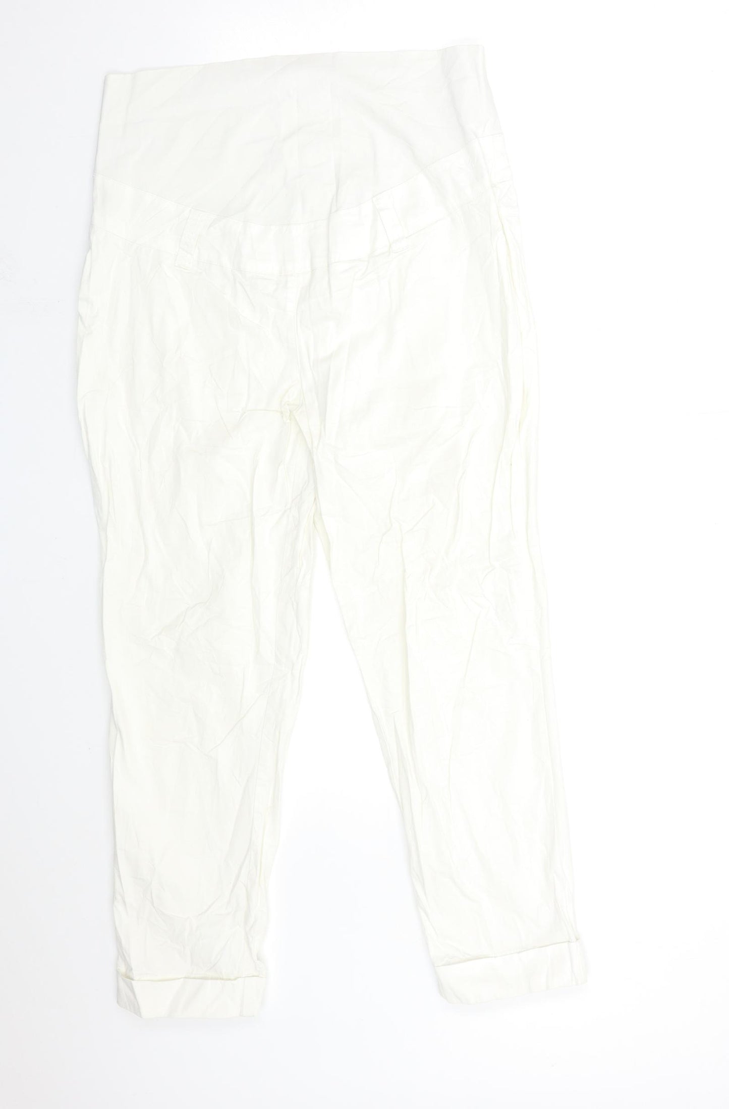 monate Womens White   Trousers  Size 12 L25 in