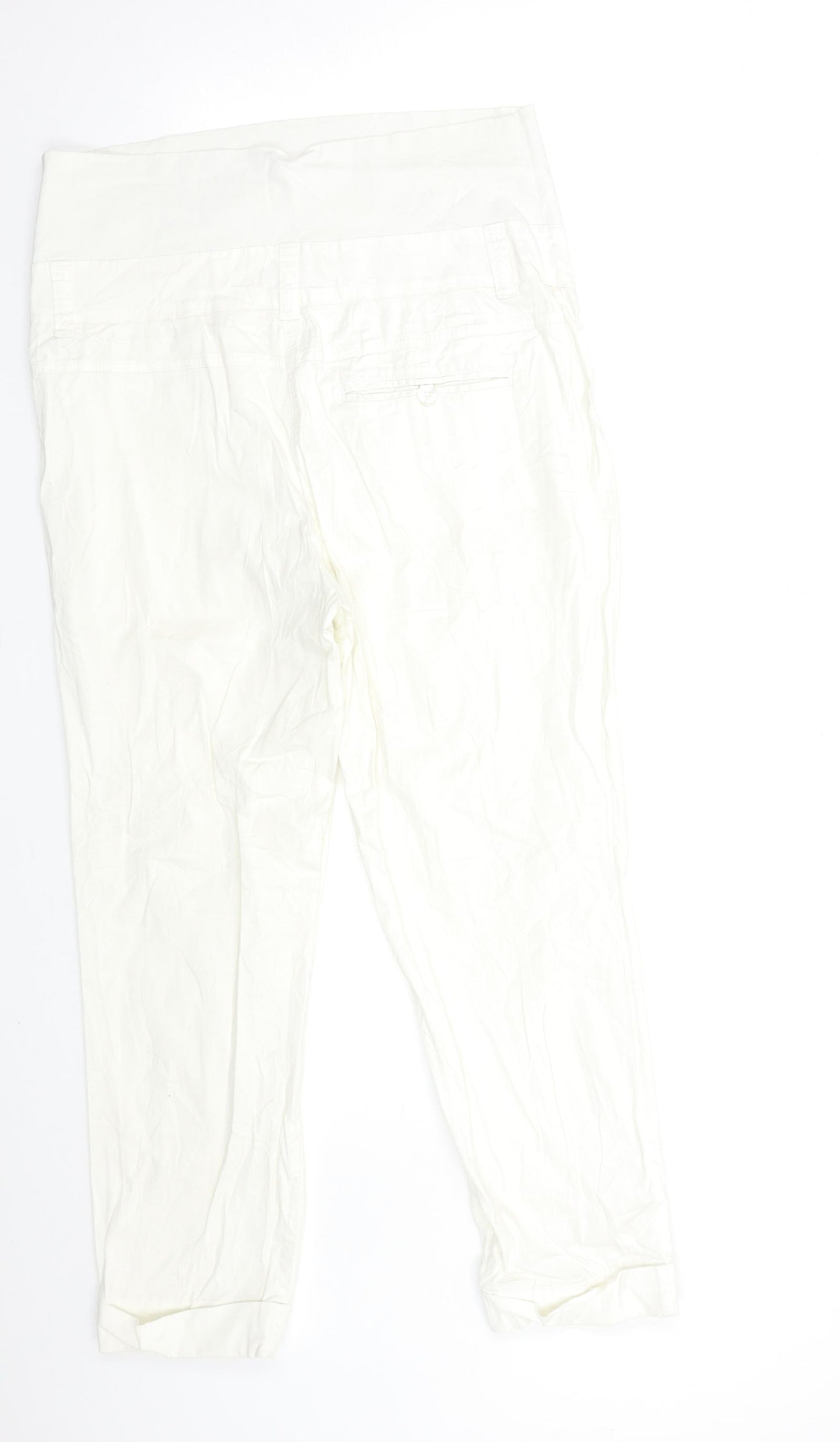 monate Womens White   Trousers  Size 12 L25 in