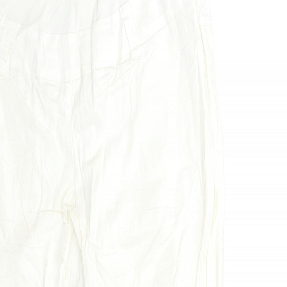 monate Womens White   Trousers  Size 12 L25 in