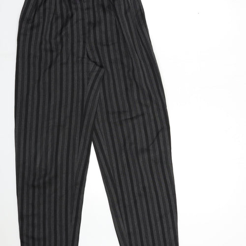 Preworn Womens Black Striped  Trousers  Size 12 L29 in