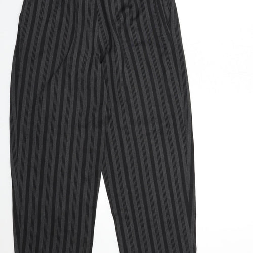 Preworn Womens Black Striped  Trousers  Size 12 L29 in