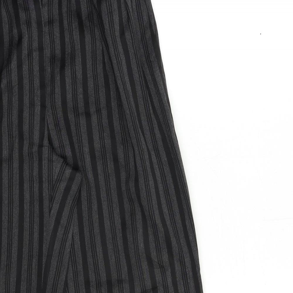 Preworn Womens Black Striped  Trousers  Size 12 L29 in