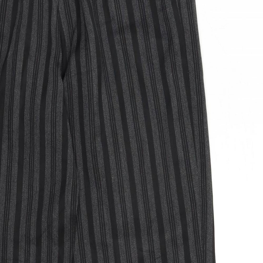 Preworn Womens Black Striped  Trousers  Size 12 L29 in