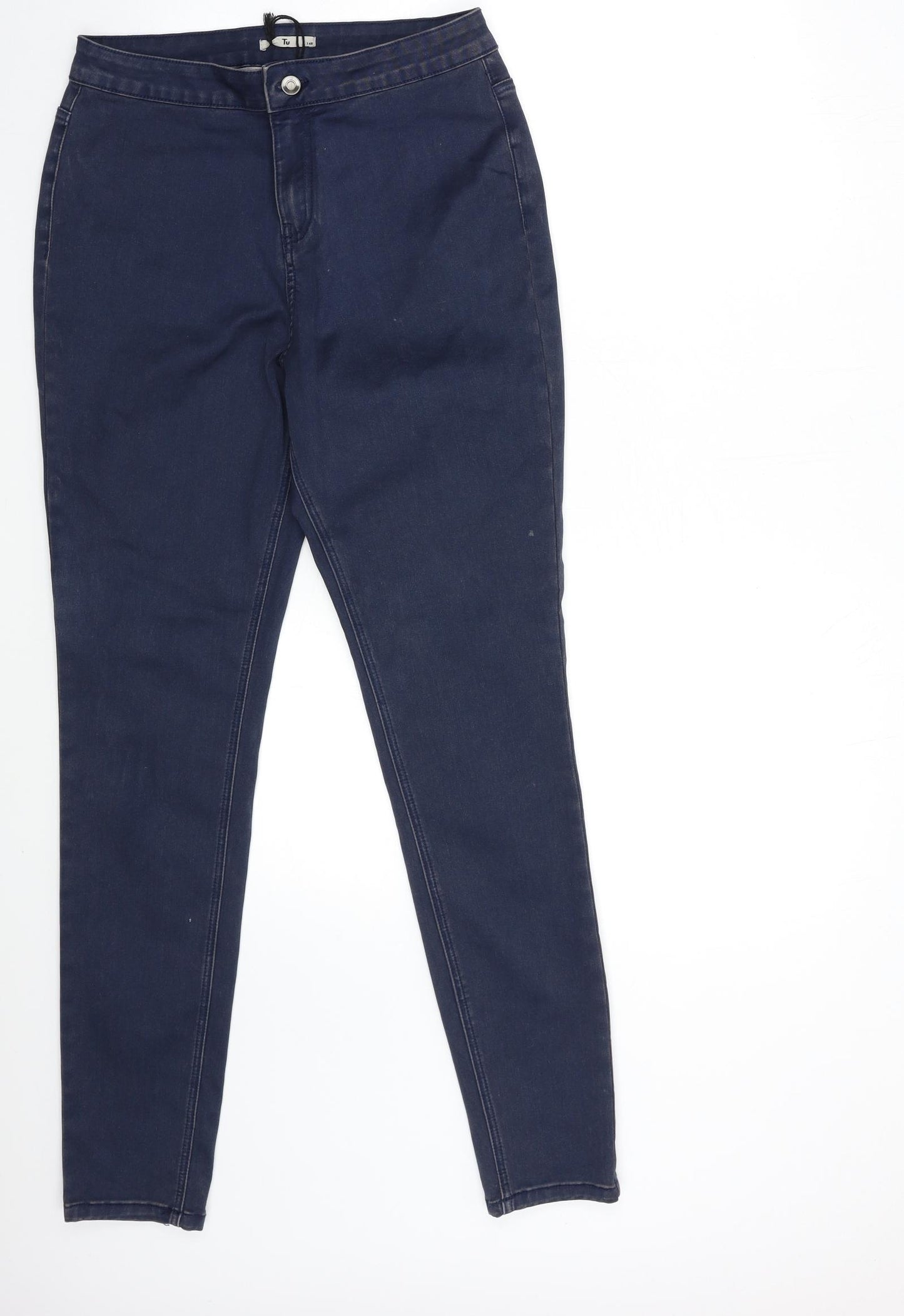 TU Womens Blue  Denim Skinny Jeans Size 14 L31 in