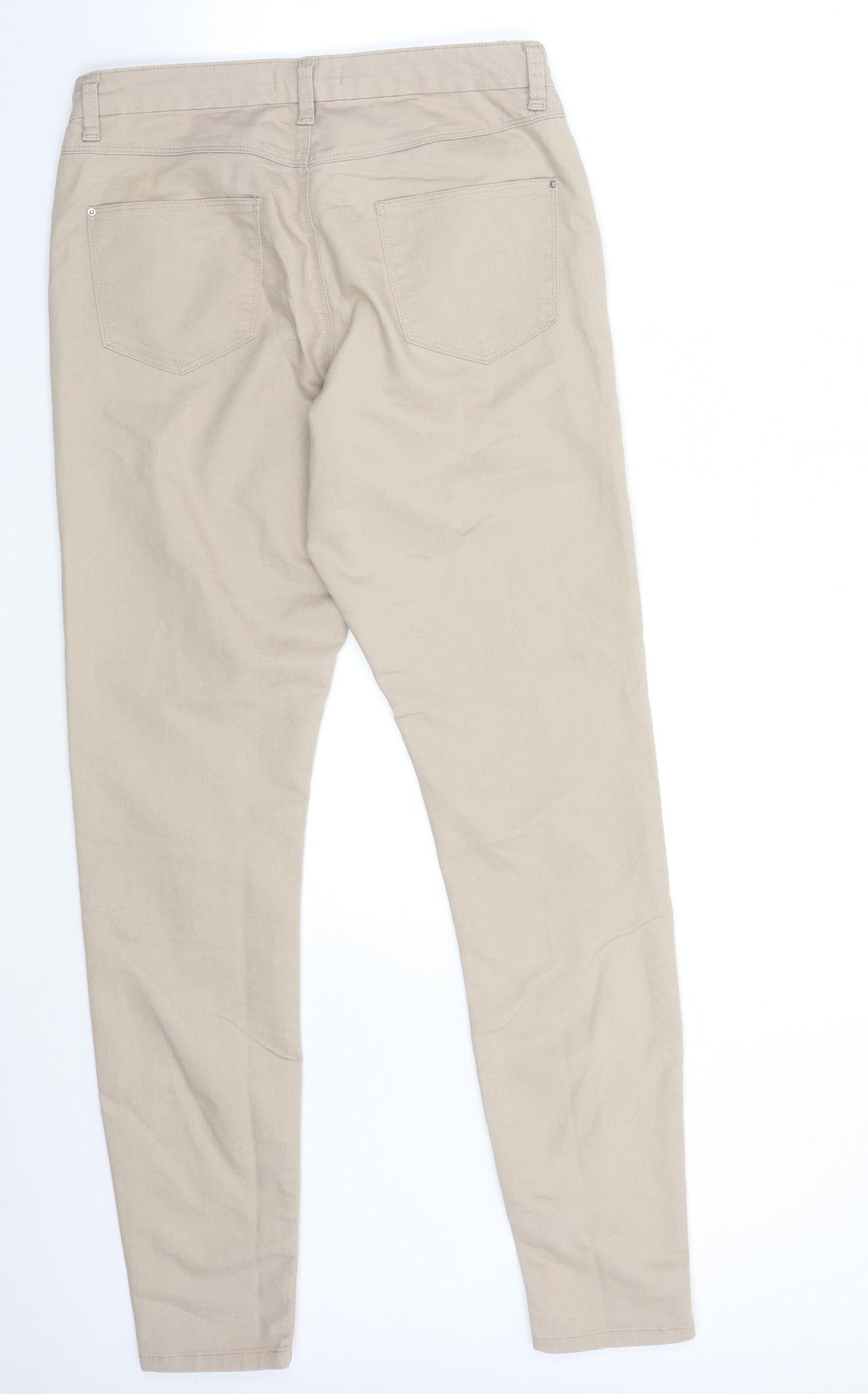 Marks and Spencer Womens Beige  Denim Skinny Jeans Size 12 L31 in