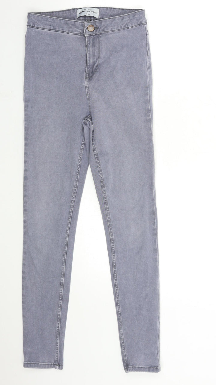 New Look Womens Grey Denim Skinny Jeans Size 10 L20 in