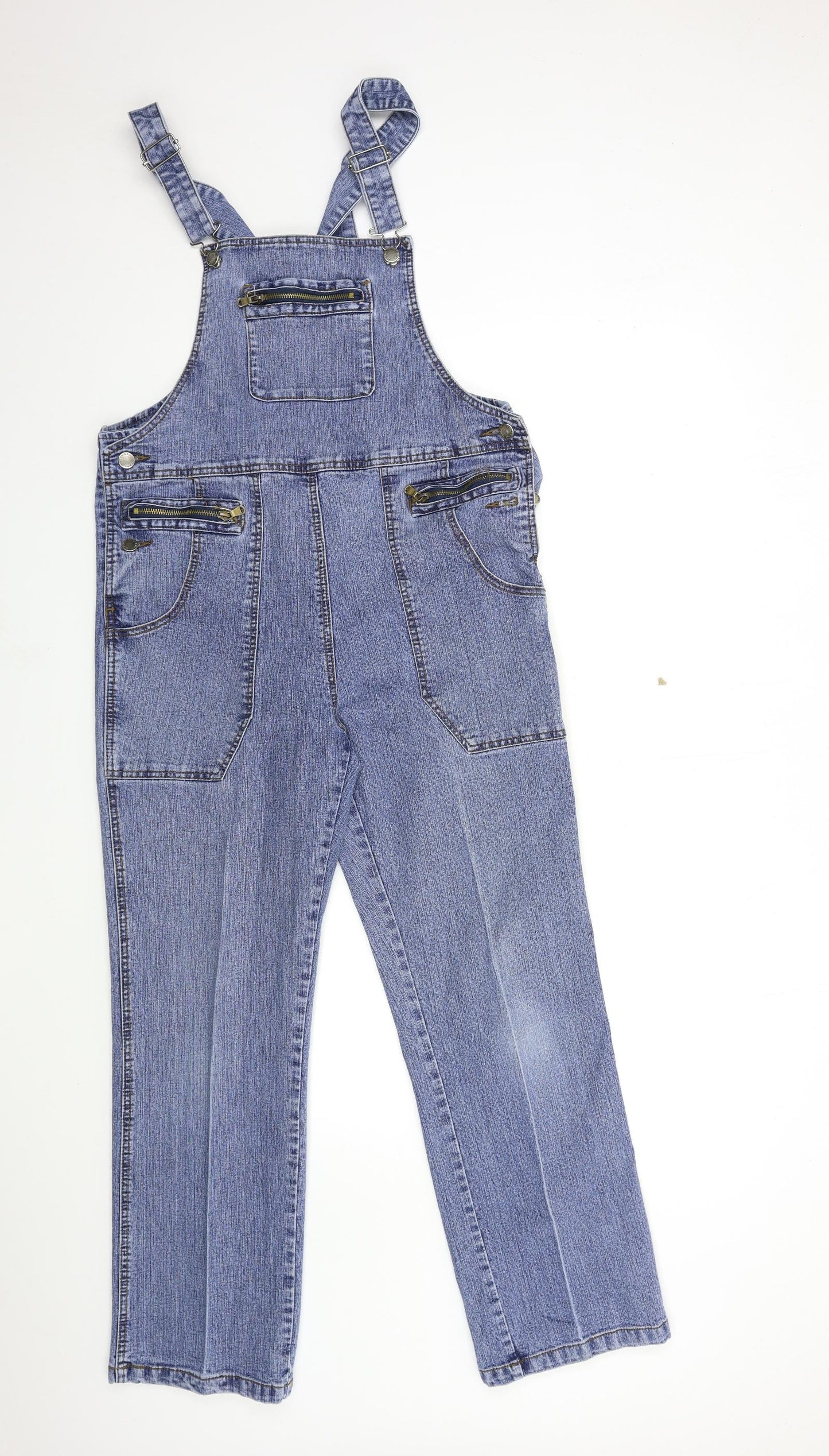 MISSWAN Womens Blue  Denim Dungaree One-Piece Size XL
