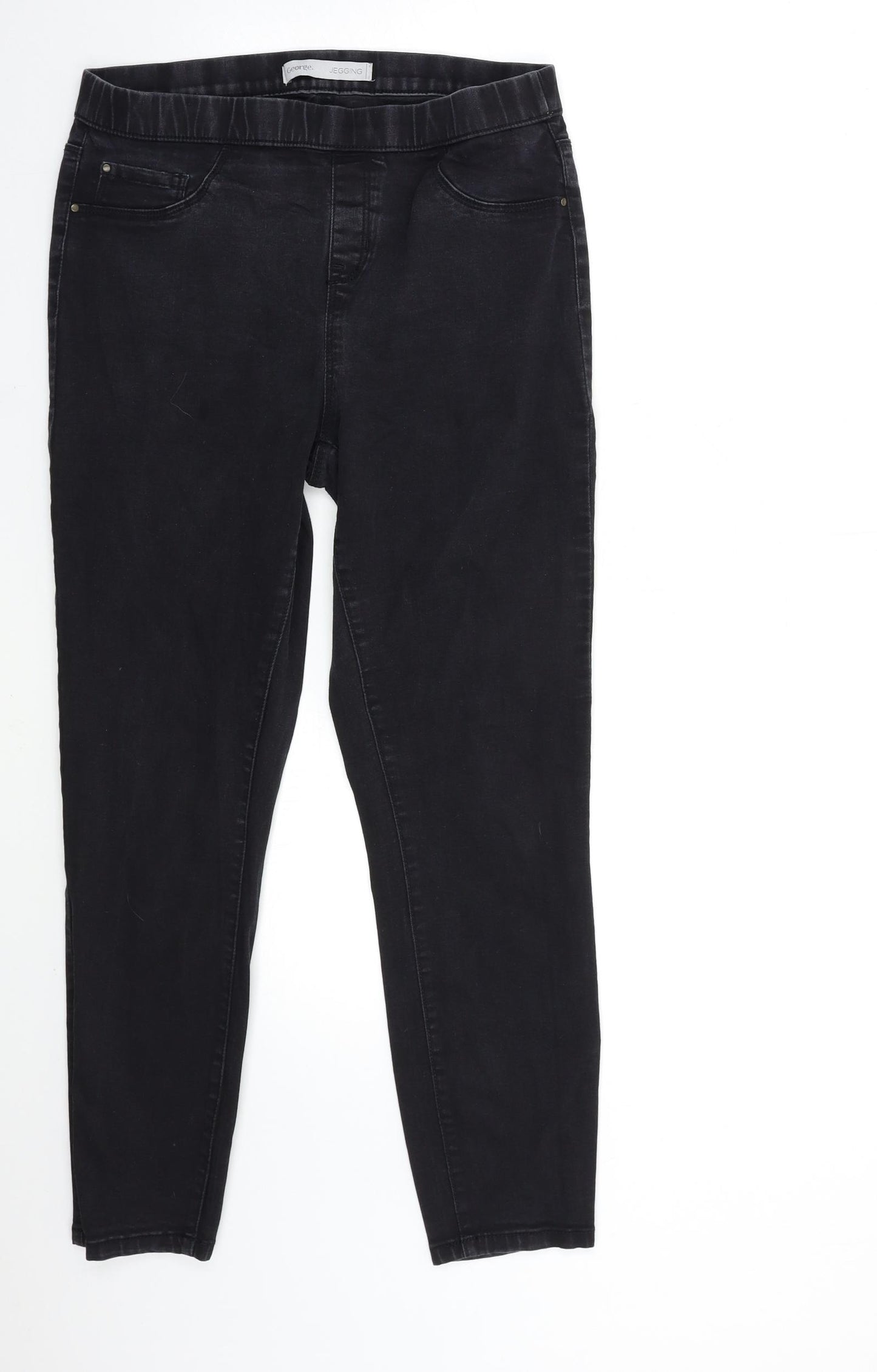George Womens Black  Denim Jegging Jeans Size 14 L27 in
