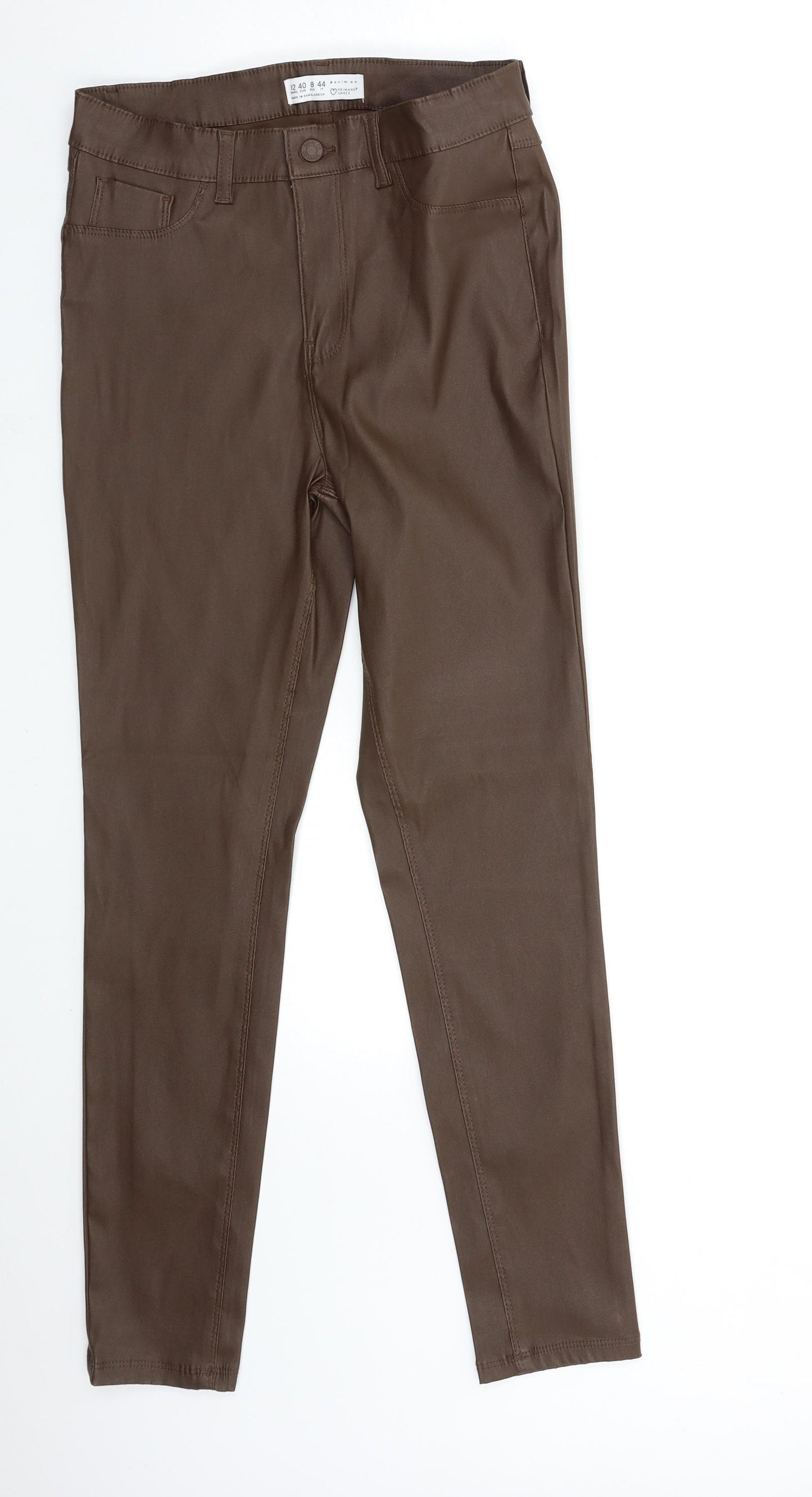 Denim & Co. Womens Brown   Trousers  Size 12 L28 in