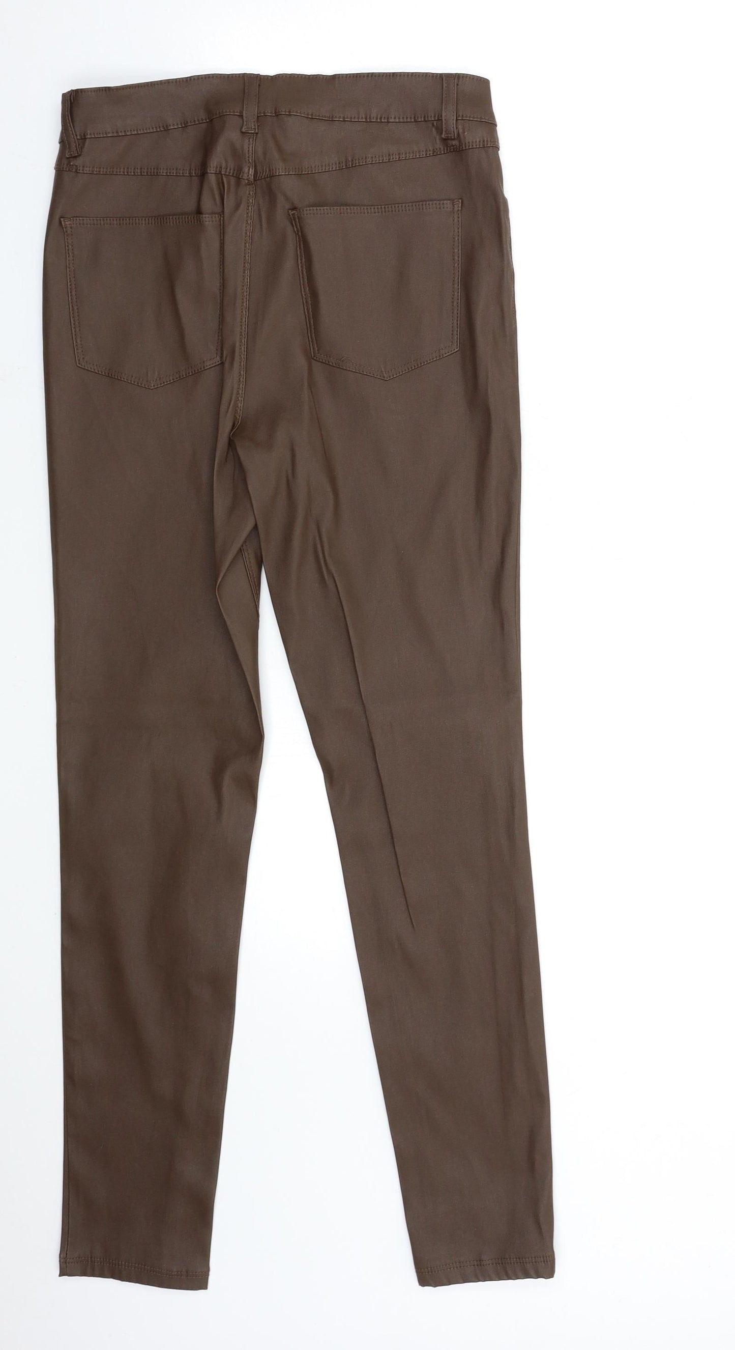 Denim & Co. Womens Brown   Trousers  Size 12 L28 in