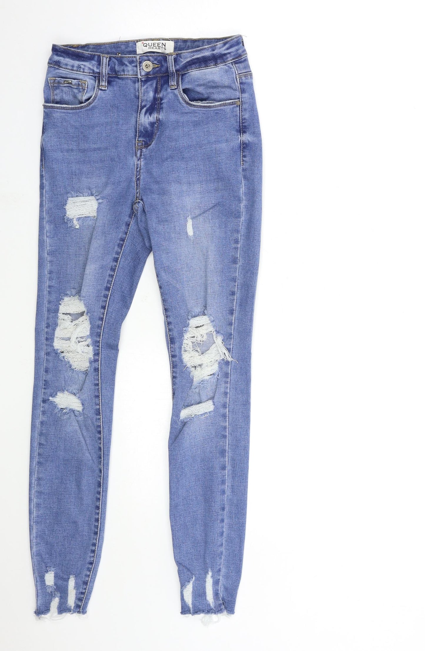 queen hearts paris Womens Blue  Denim Skinny Jeans Size S L27 in