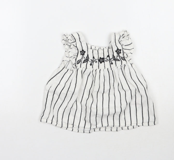 Primark Girls White Striped A-Line Size 12-18 Months