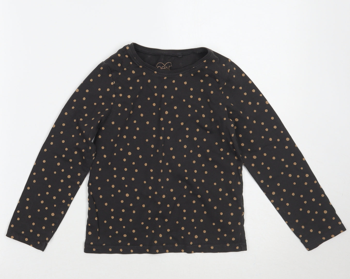 NEXT Girls Brown Polka Dot  Basic T-Shirt Size 5-6 Years