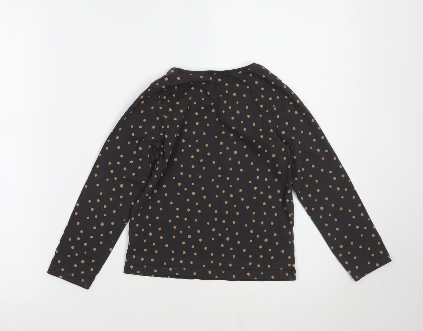 NEXT Girls Brown Polka Dot  Basic T-Shirt Size 5-6 Years